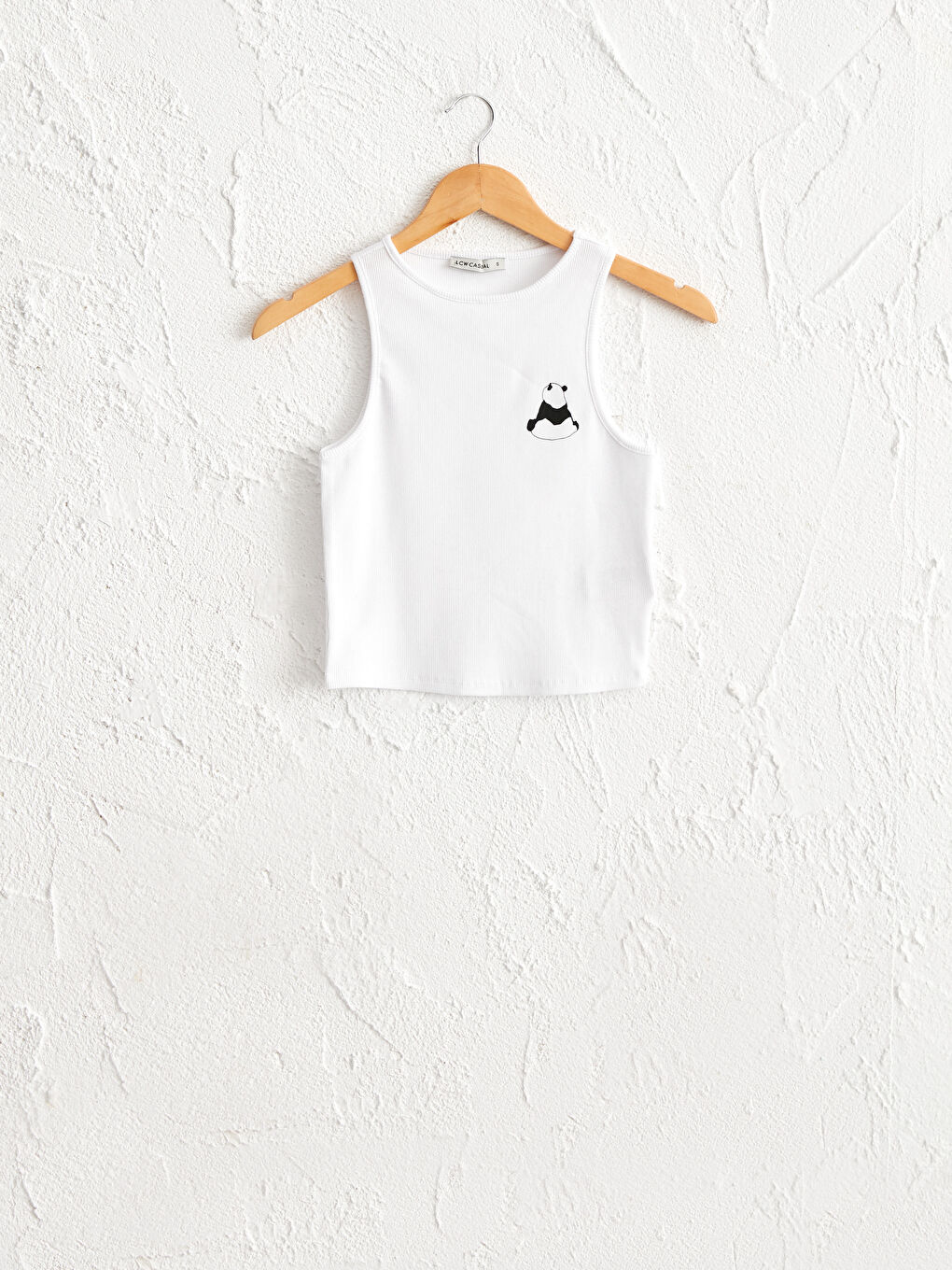 Panda Printed Cotton Crop Tank Top