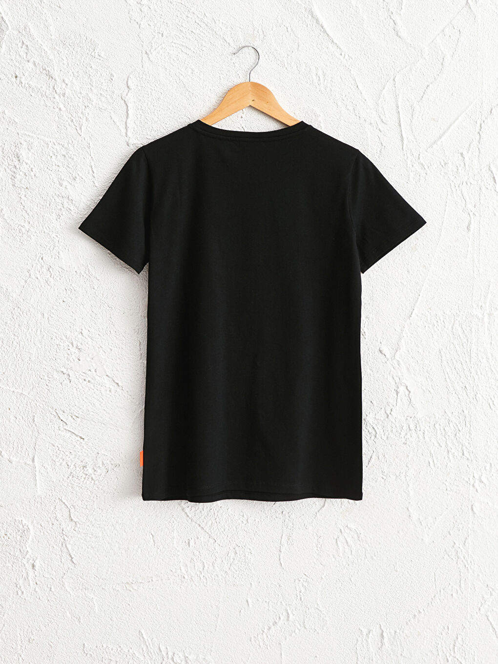 Siyah Baskılı Pamuklu Tişört-1