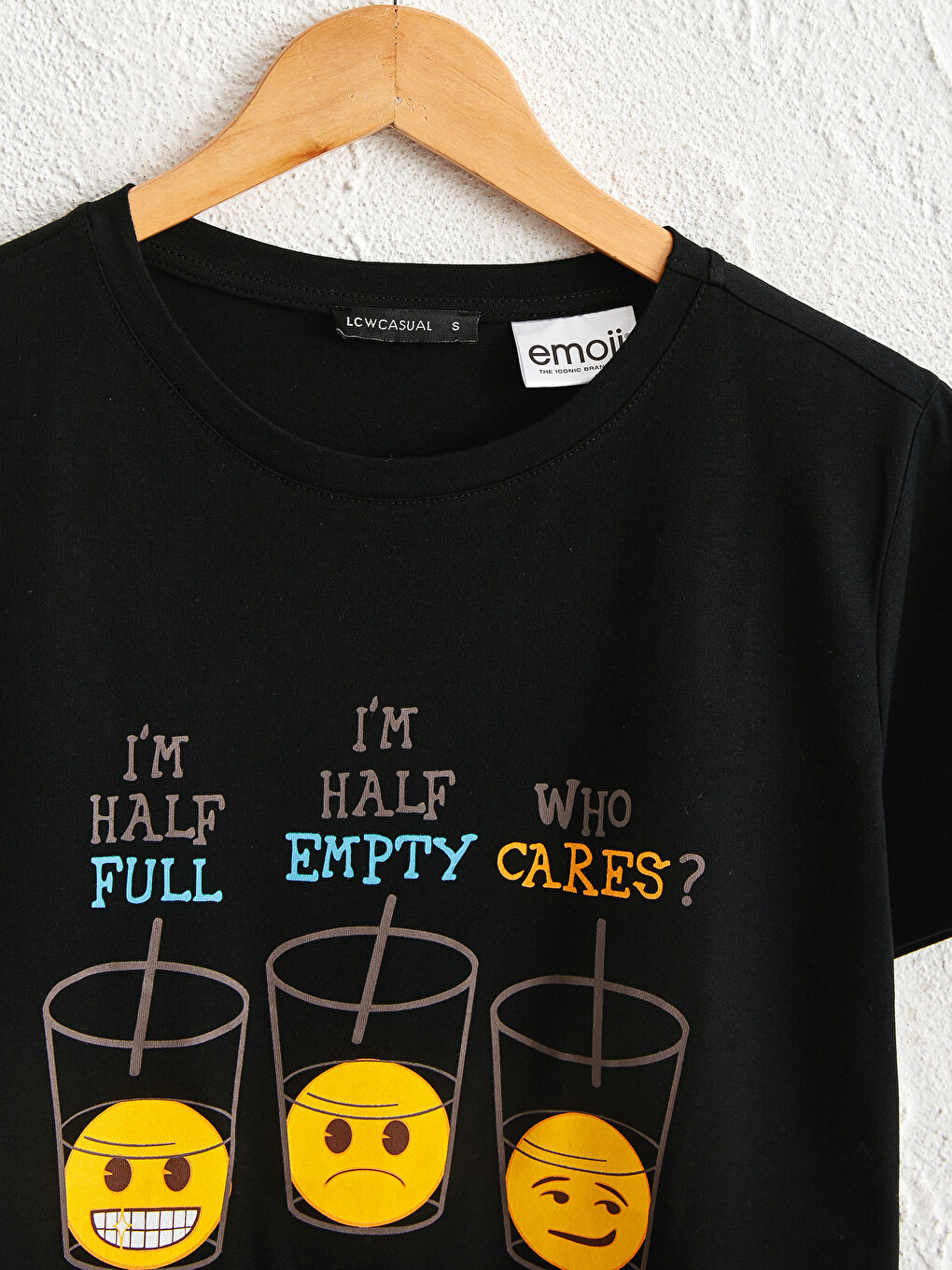 Siyah Baskılı Pamuklu Tişört-2