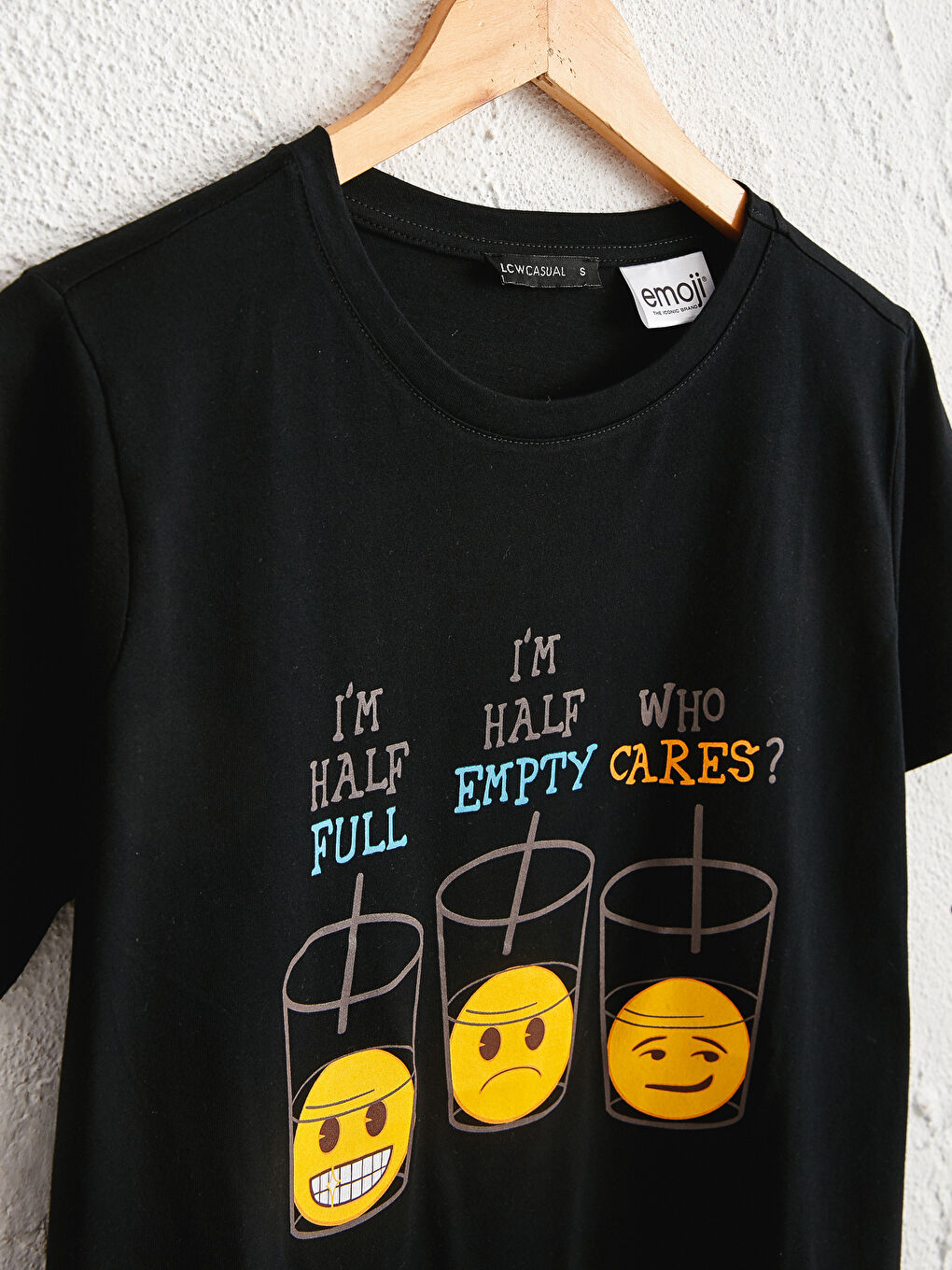 Siyah Baskılı Pamuklu Tişört-3