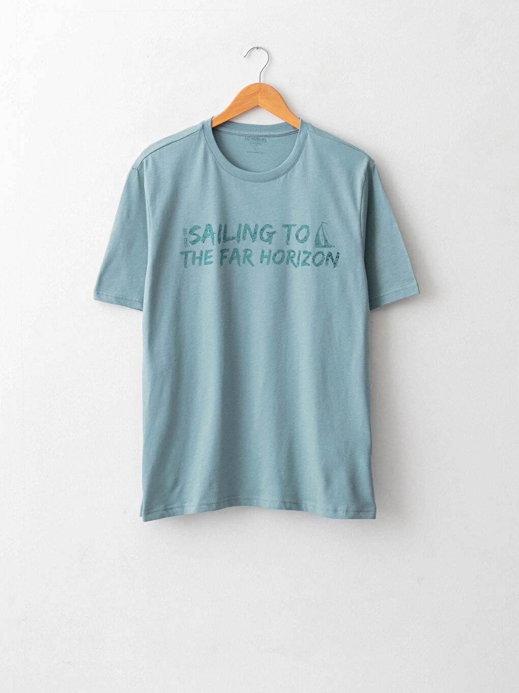 Yeşil Bisiklet Yaka Kısa Kollu Baskılı Penye Erkek Tişört