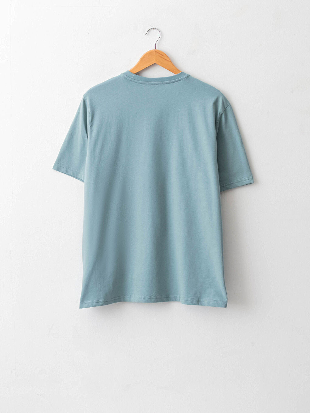 Yeşil Bisiklet Yaka Kısa Kollu Baskılı Penye Erkek Tişört-1