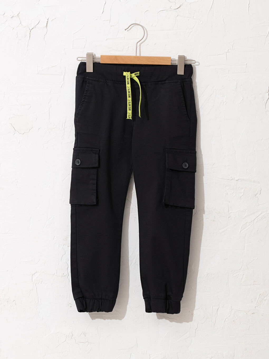 Pantalon Cargo Garçon Basique en Gabardine