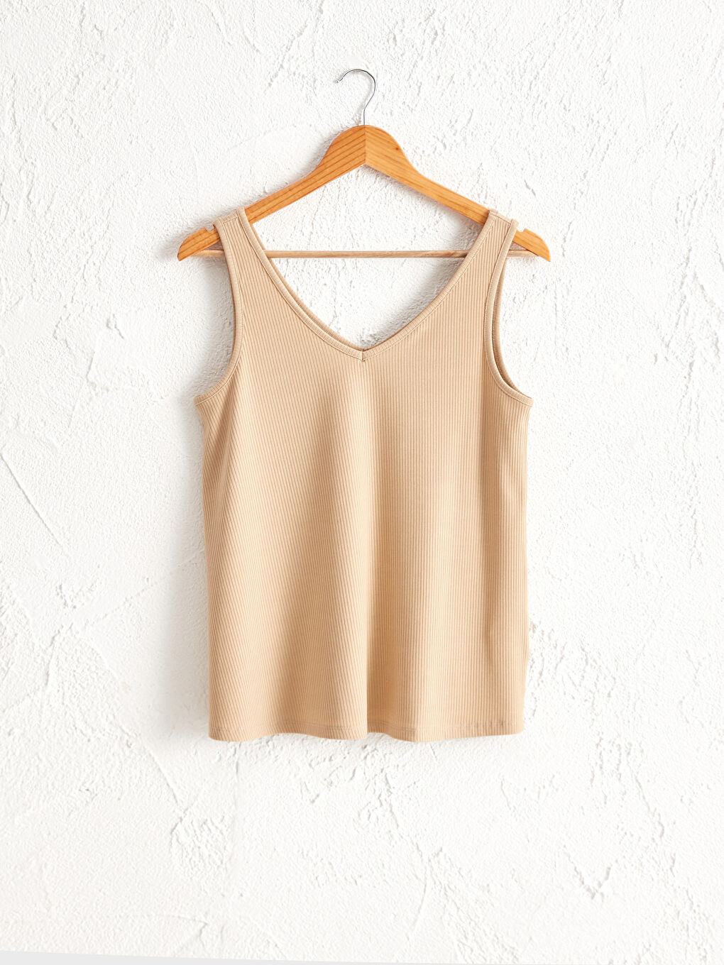 Top majica sa V izrezom standardnog kroja od češljanog pamuka, ženski fleksibilni top bez rukava sa V izrezom