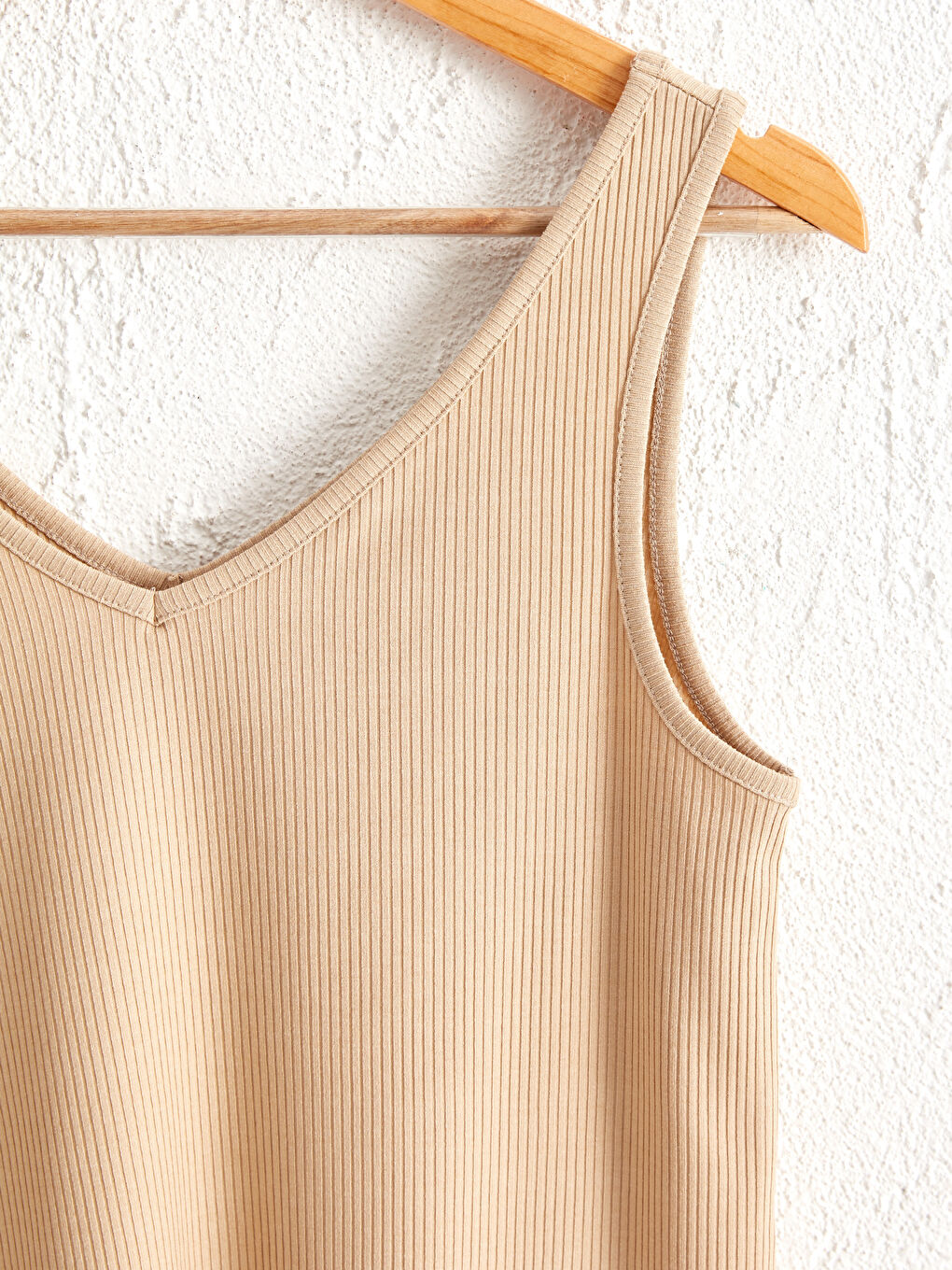 Top majica sa V izrezom standardnog kroja od češljanog pamuka, ženski fleksibilni top bez rukava sa V izrezom-2