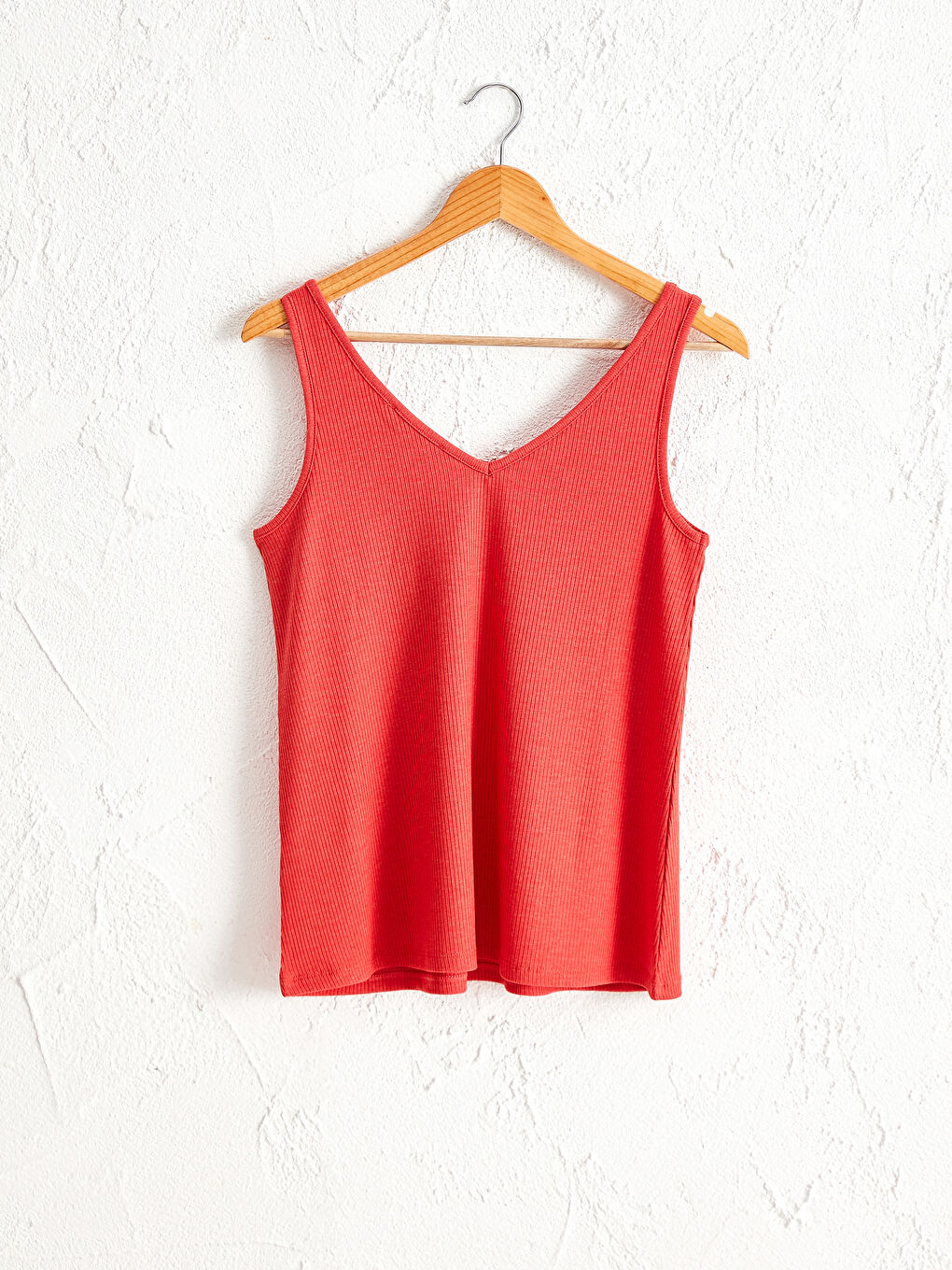 V-Neck Standard Fit Combed Cotton Women's Flexible V-Neck Singlet-1