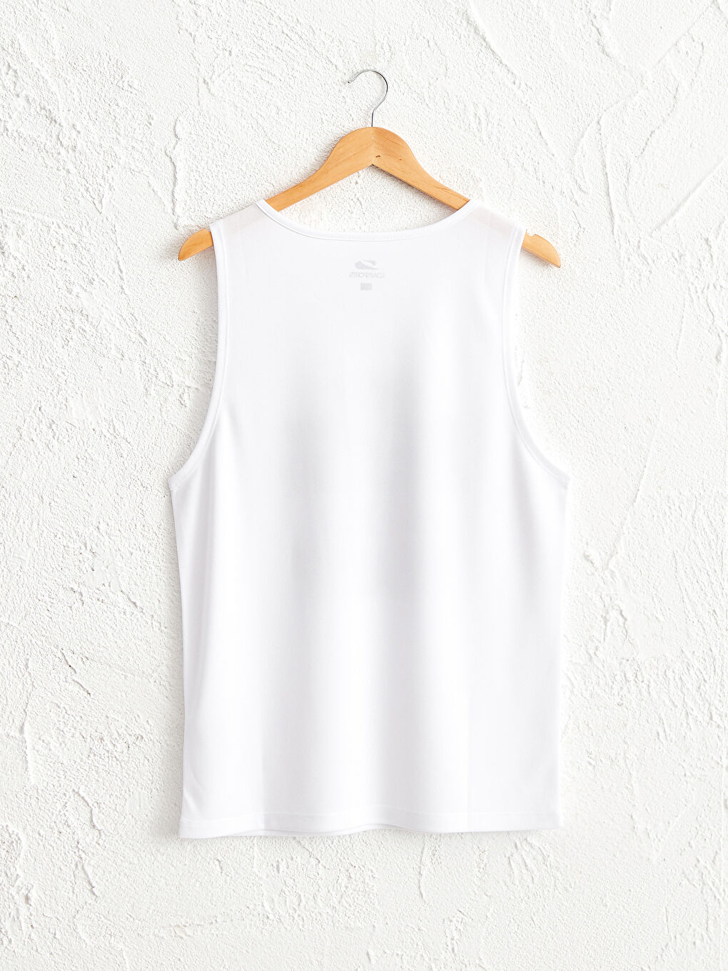 Beyaz Standart Kalıp Erkek Kolsuz Tişört-1