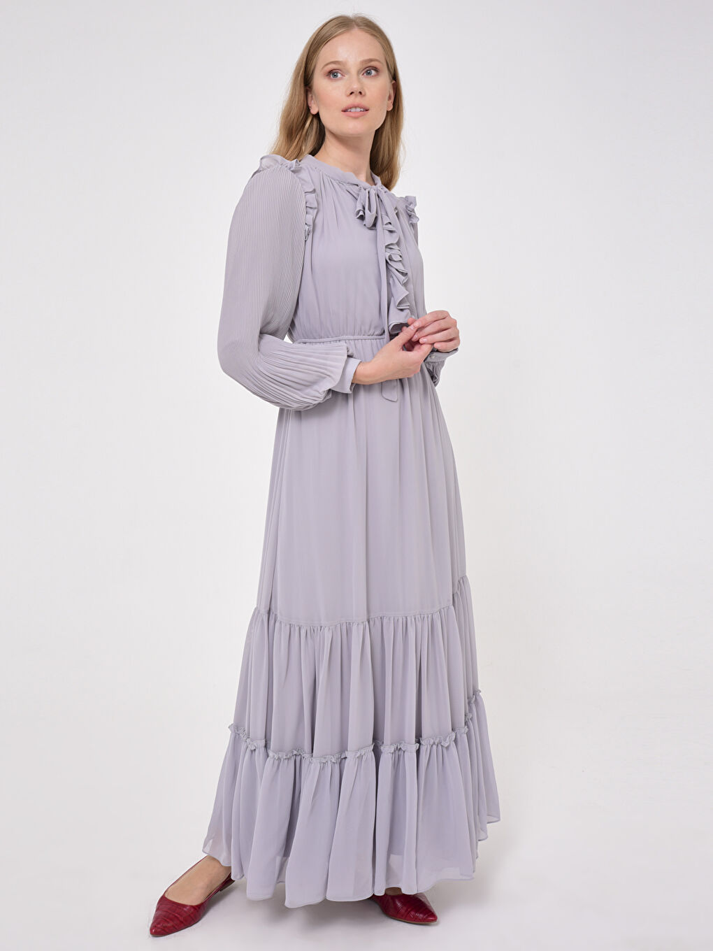 LCW Modest Haljina za večernje izlaske sa detaljima volana -0SBM32Z8-Q76