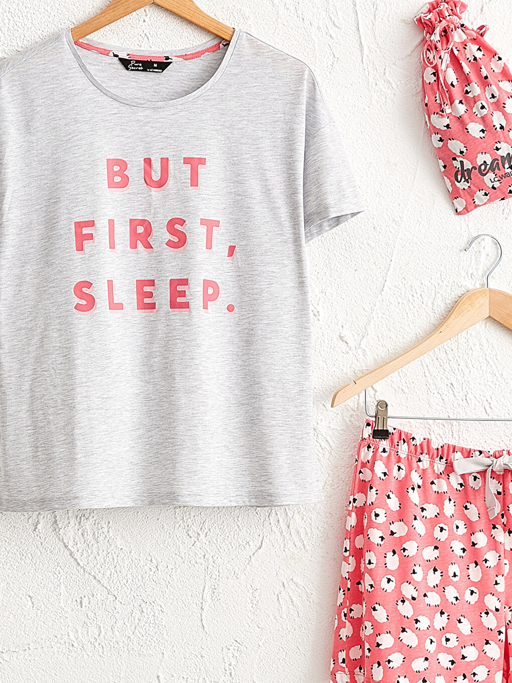 Printed Cotton Pyjamas Set with Shorts-1