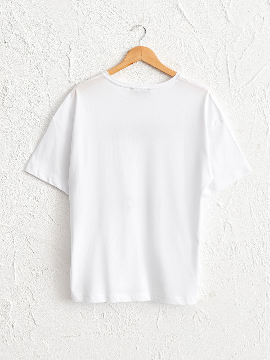 T-shirt en coton peigné imprimé à col rond-1