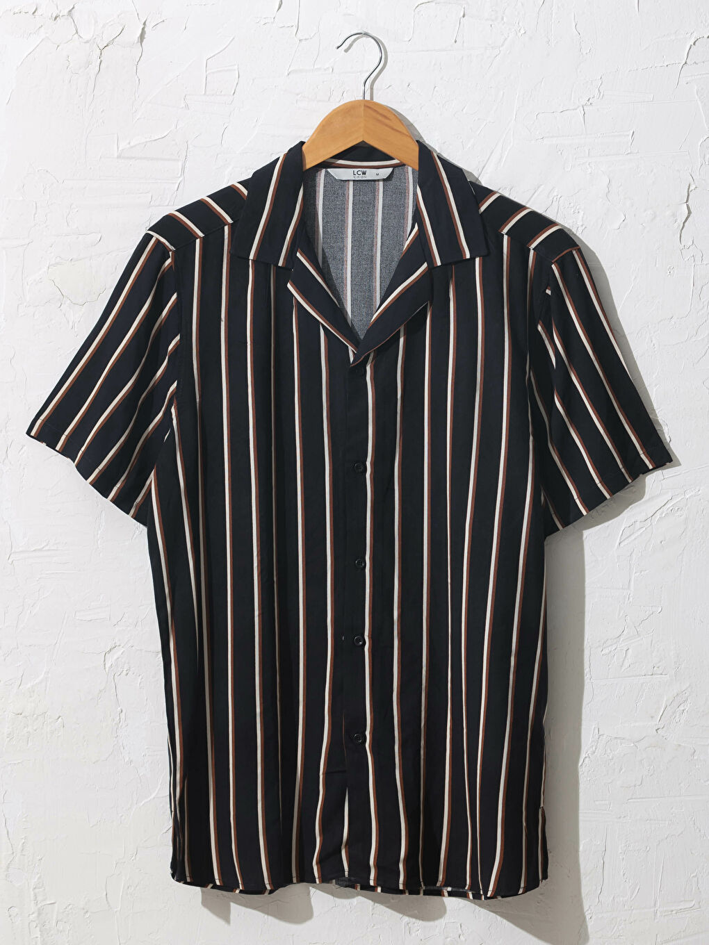 Siyah Çizgili Viskon Gömlek