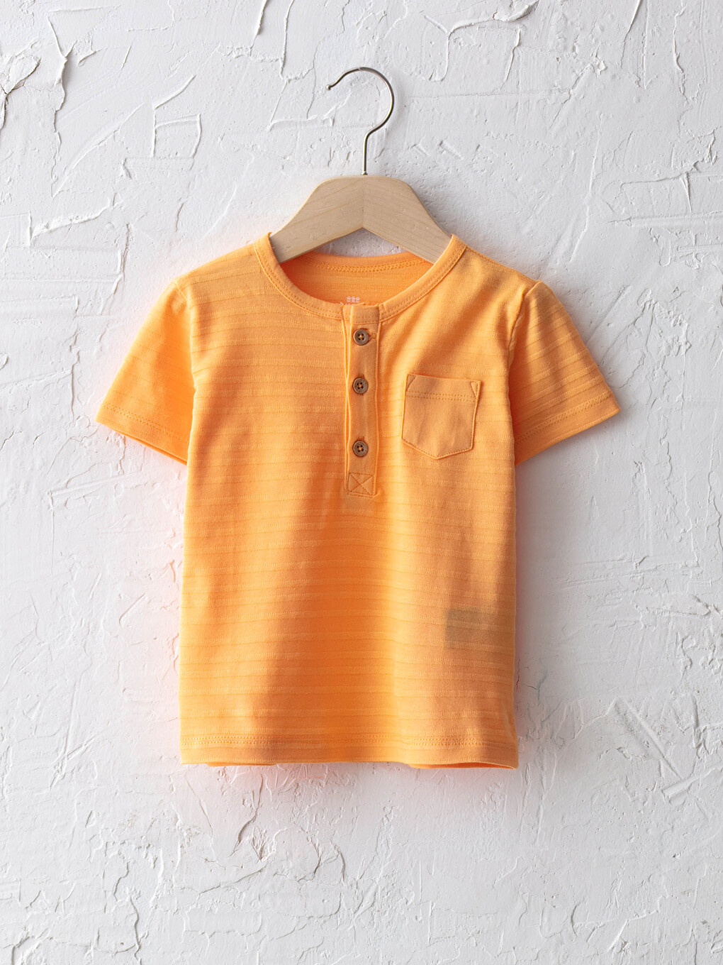 Crew Neck Short Sleeve Self-patterned Cotton Baby Boy T-shirt