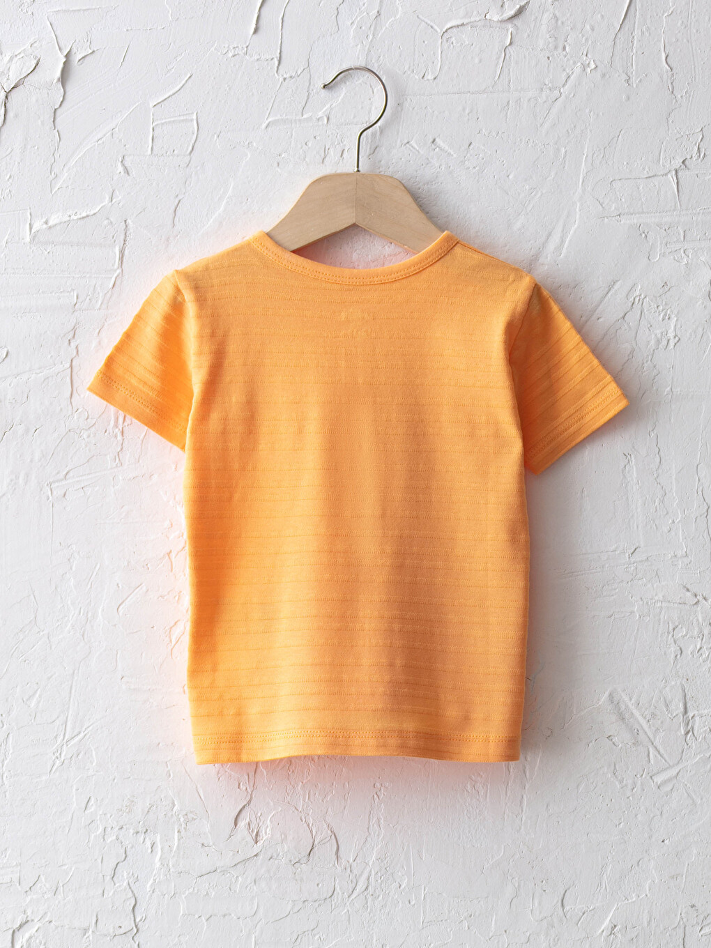 Crew Neck Short Sleeve Self-patterned Cotton Baby Boy T-shirt-1