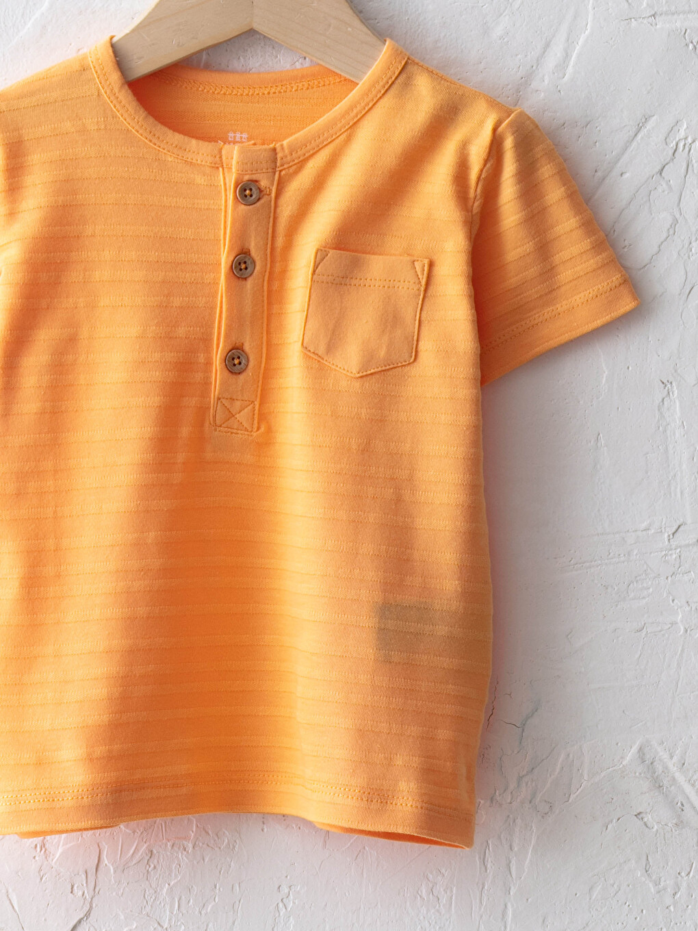 Crew Neck Short Sleeve Self-patterned Cotton Baby Boy T-shirt-2