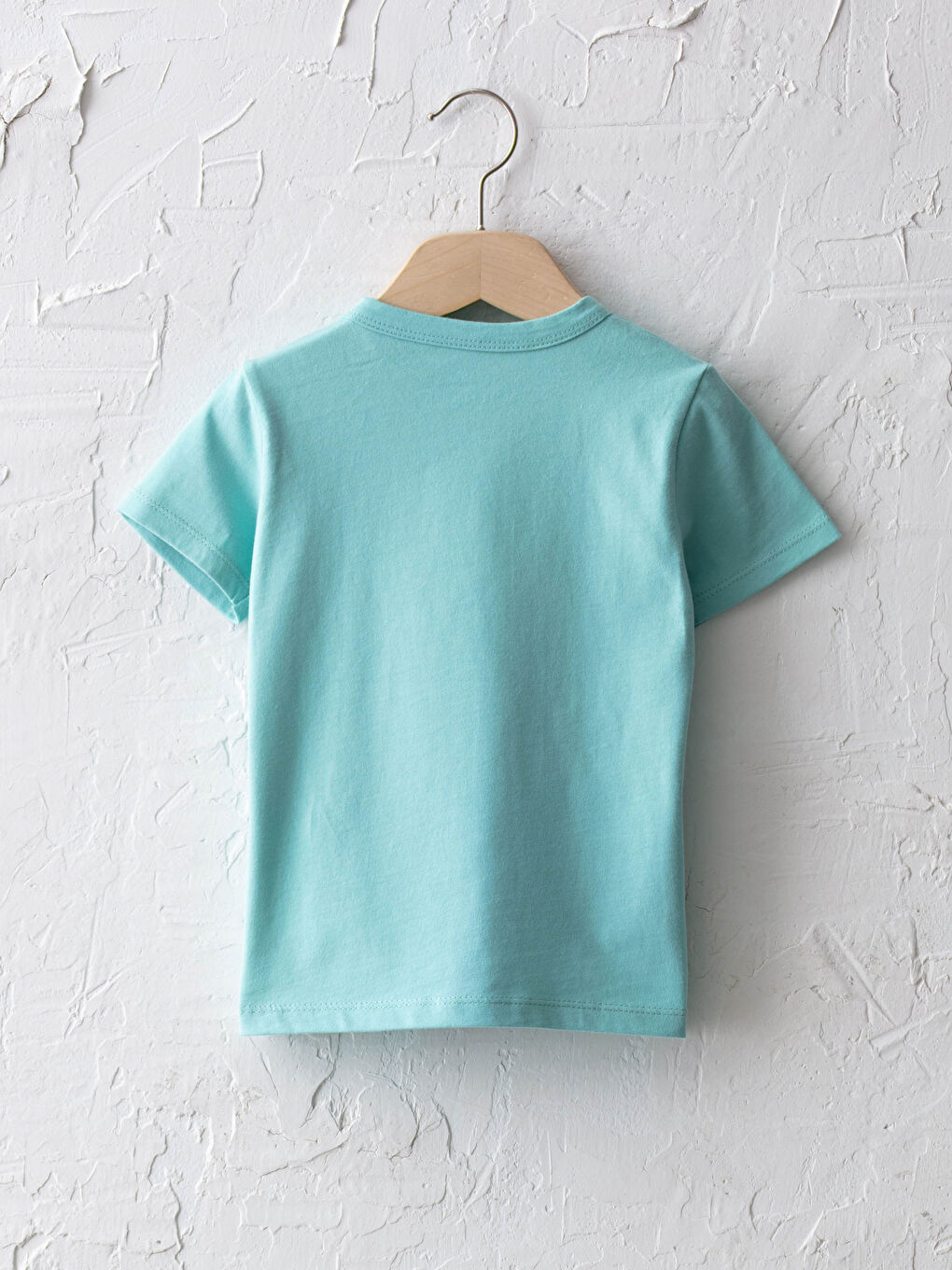 تيشيرت قطن مطبوع ياقة دائرية كم قصير للأولاد الرضع-1