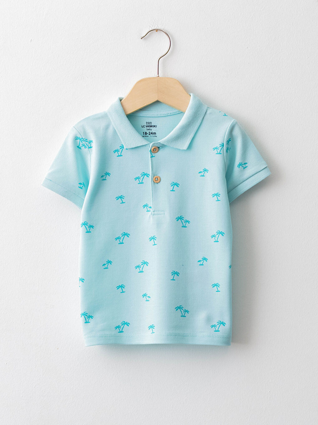 تي شيرت ياقة بولو كم قصير مطبوع للأولاد الرضع