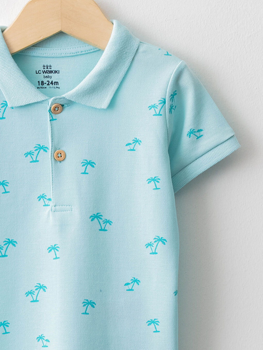 تي شيرت ياقة بولو كم قصير مطبوع للأولاد الرضع-2