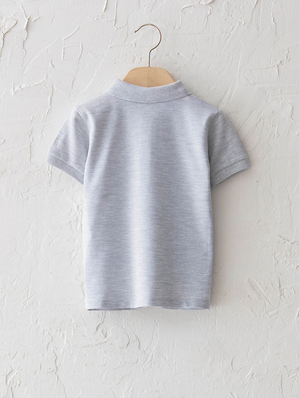 Bej Polo Yaka Kısa Kol Basic Erkek Bebek Tişört-1