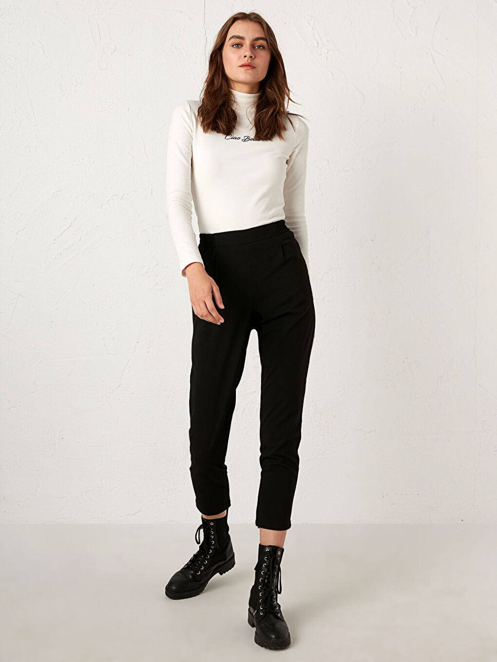 LCW Vision Ankle Slouchy Velvet Trousers -0WDV30Z8-E0N