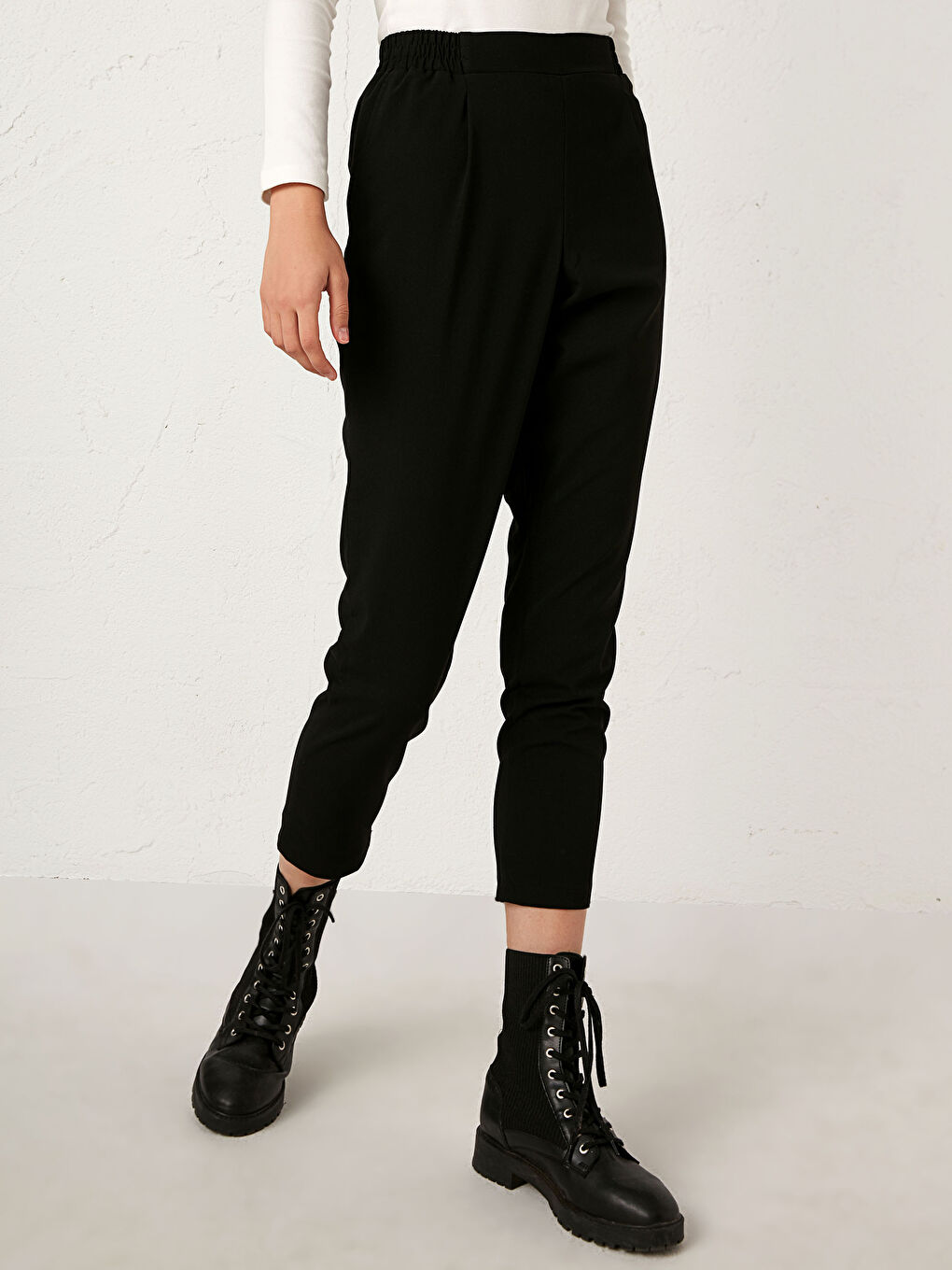 LCW Vision Ankle Slouchy Velvet Trousers -0WDV30Z8-E0N