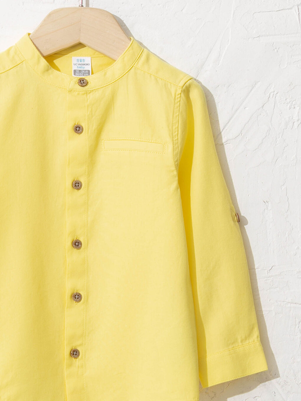 Sarı Erkek Bebek Gabardin Gömlek-2