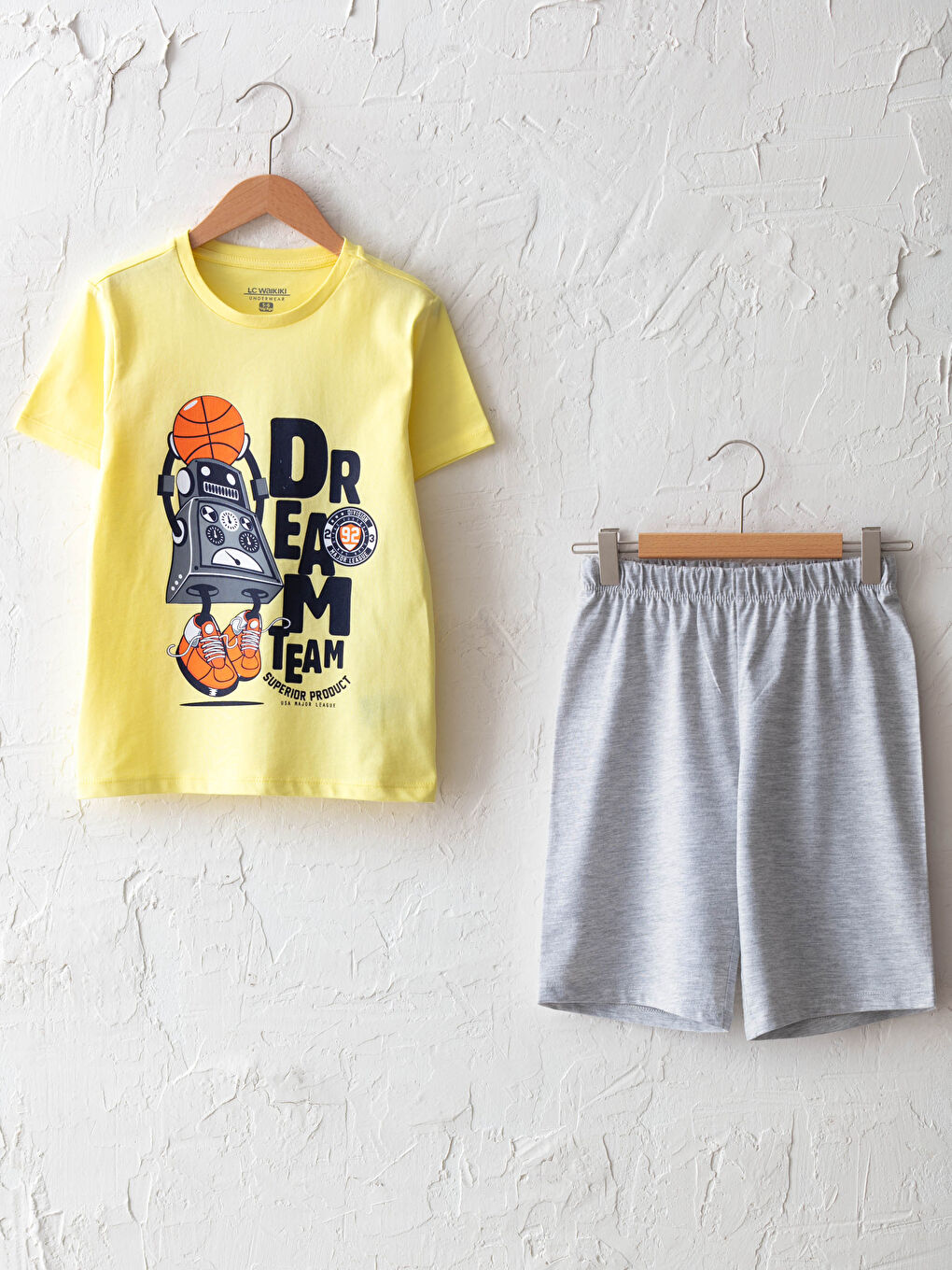 Rundhalsausschnitt Bedrucktes Kurzarm Pyjama-Set für Jungen