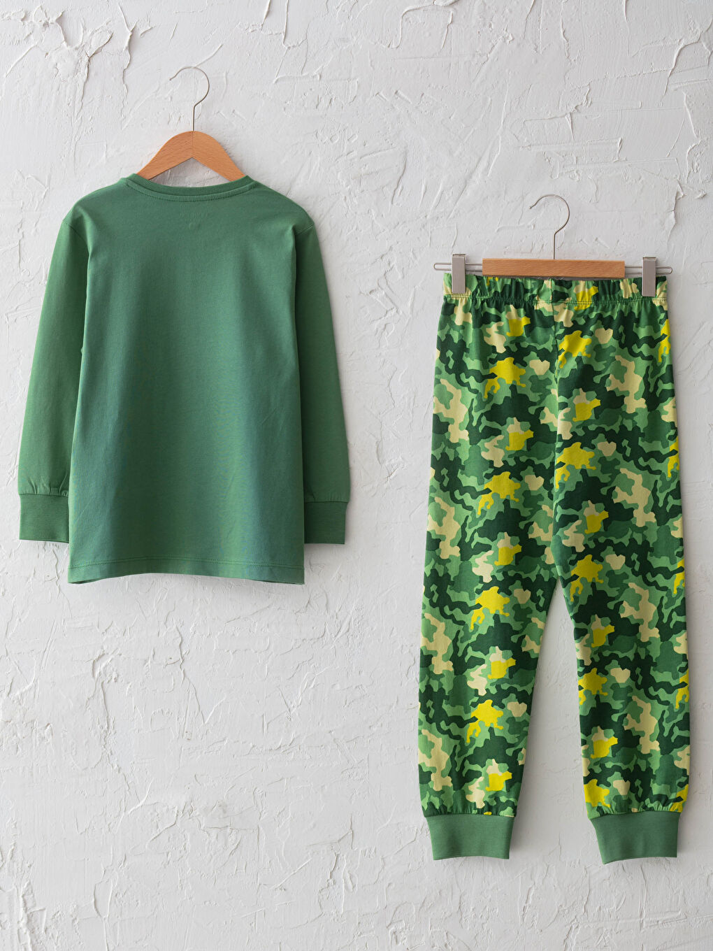 Пижамный комплект с круглым вырезом, с принтом, с длинным рукавом для мальчиков-1