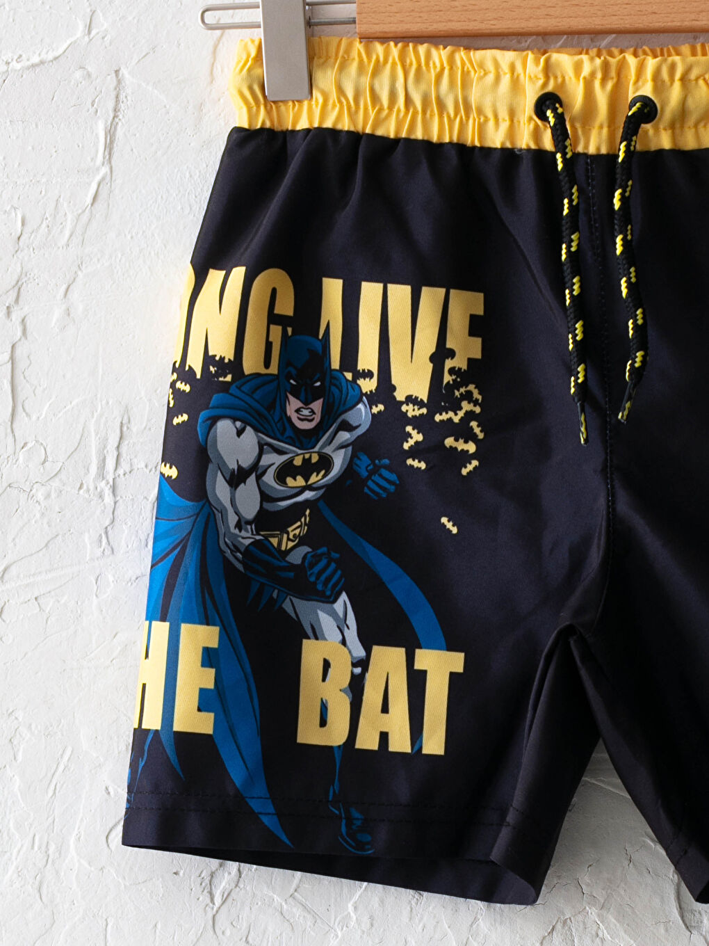 Siyah Batman Baskılı Hızlı Kuruyan Erkek Çocuk Deniz Şortu-2