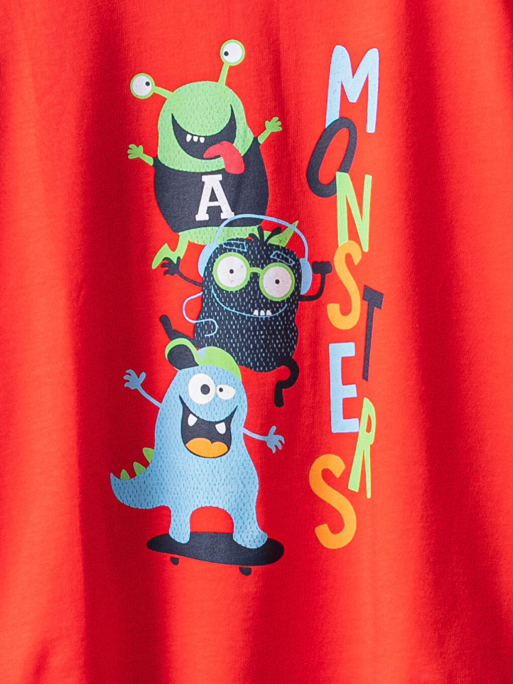 Karışık Bisiklet Yaka Baskılı Kısa Kollu Erkek Çocuk Pijama Takım-2