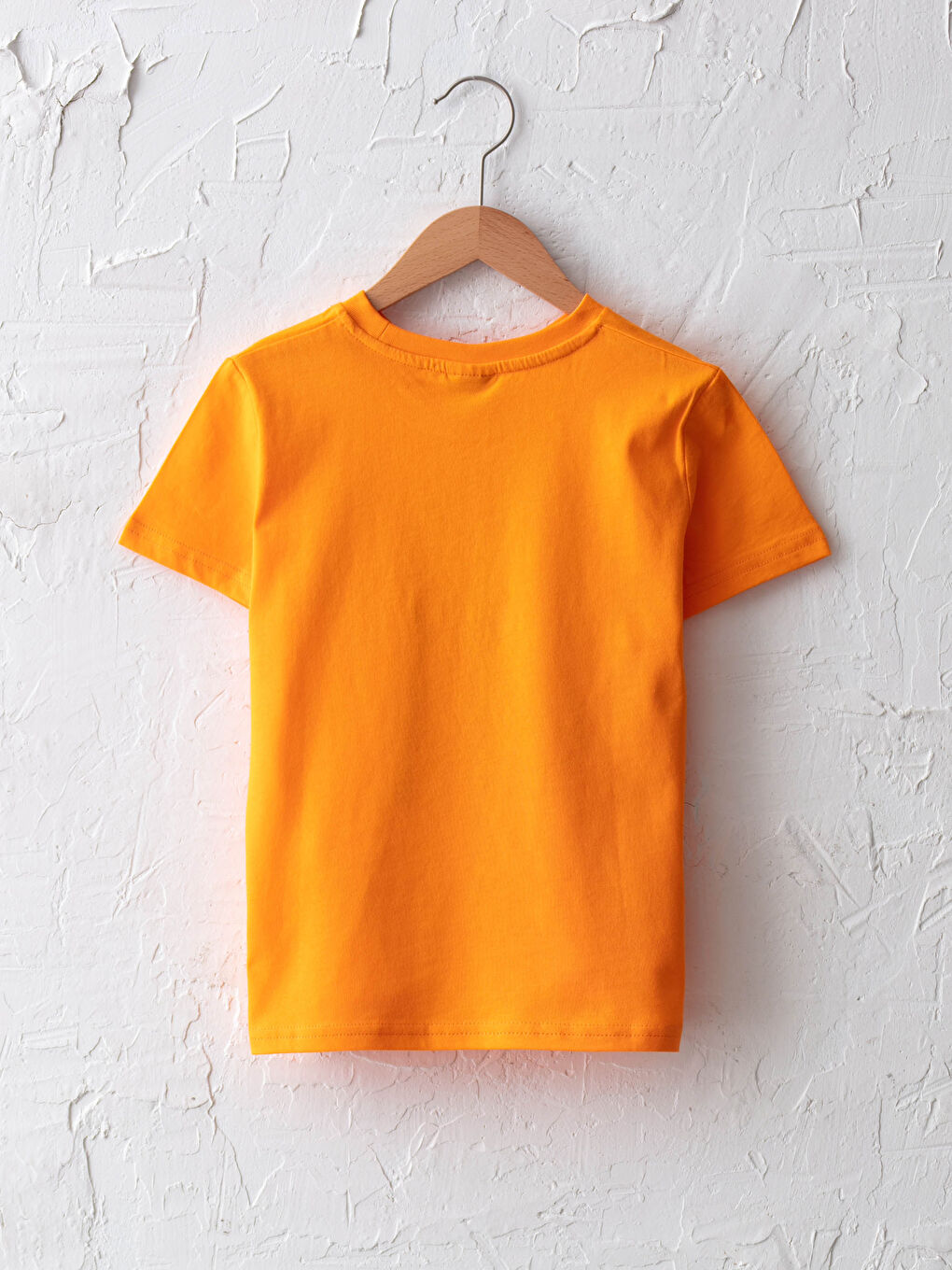 Turuncu Bisiklet Yaka Baskılı Kısa Kollu Pamuklu Erkek Çocuk Tişört-1