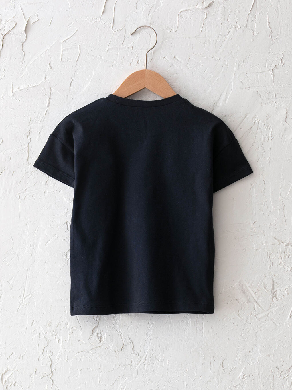 Antrasit Bisiklet Yaka Kısa Kol Yazı Baskılı Erkek Bebek Tişört-1