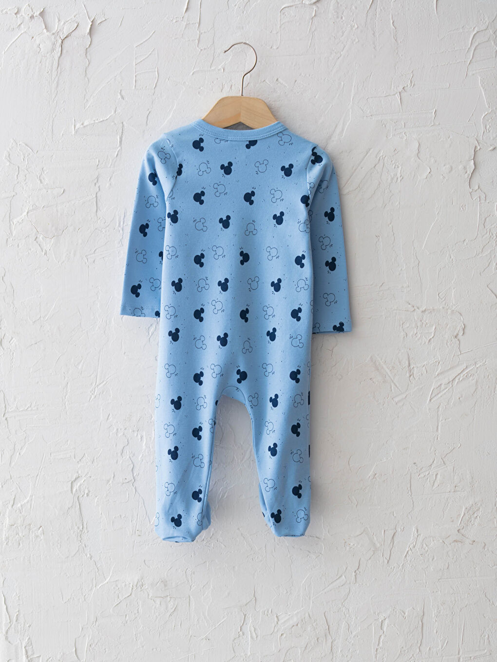 Crew Neck Long Sleeve Mickey Mouse Printed Baby Boy Jumpsuit-1