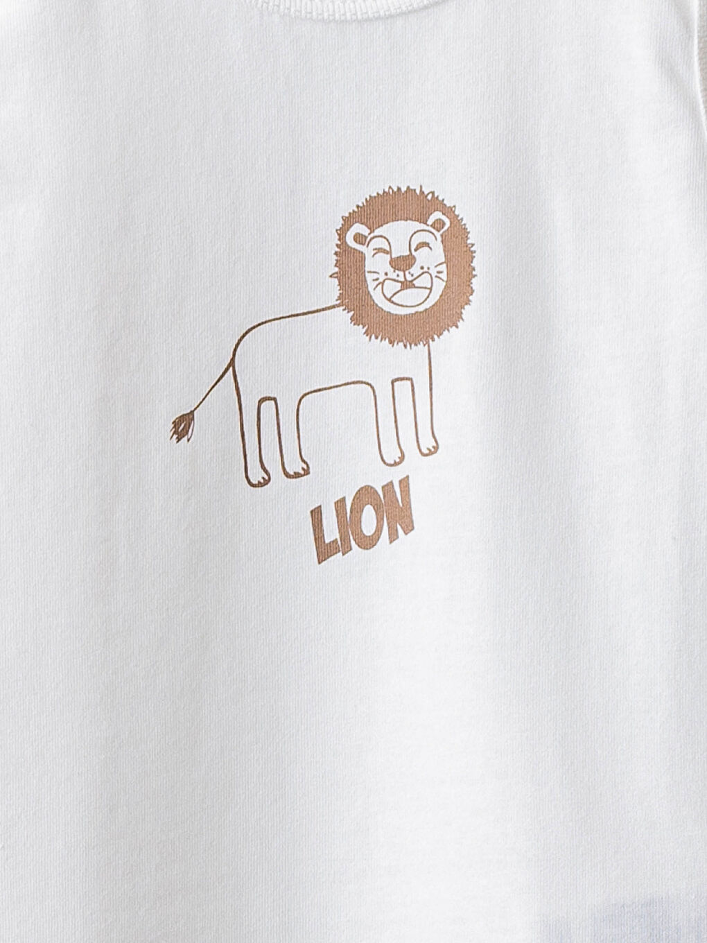 Beyaz Bisiklet Yaka Baskılı Pamuklu Erkek Bebek Atlet-2