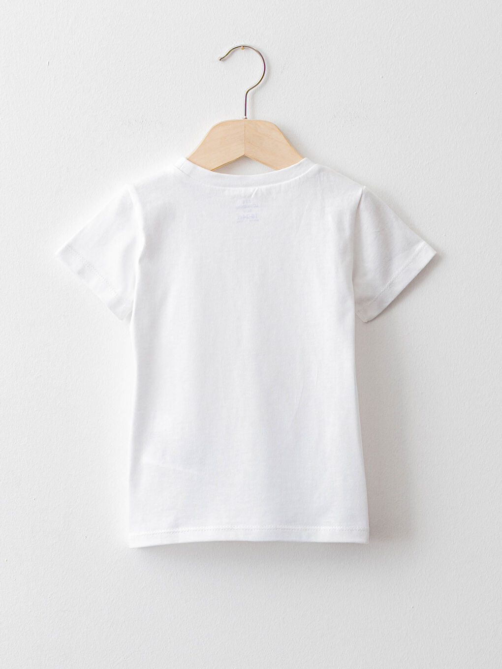 Beyaz Bisiklet Yaka Kısa Kol Baskılı Pamuklu Erkek Bebek Tişört-1