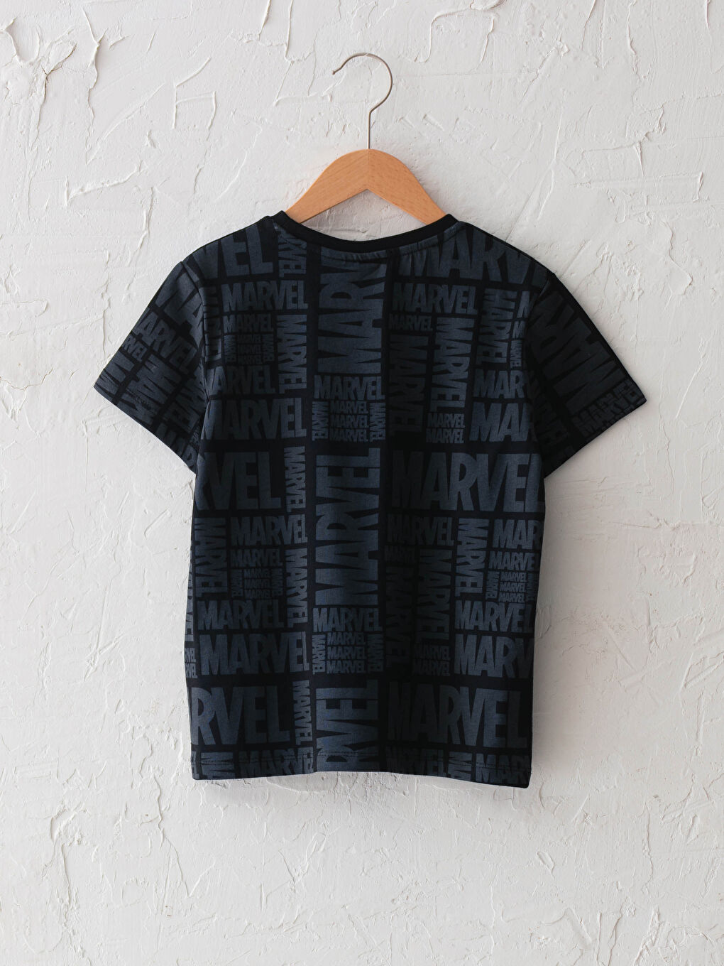 Siyah Bisiklet Yaka Beşiktaş Baskılı Kısa Kollu Erkek Çocuk Taraftar Tişört-1