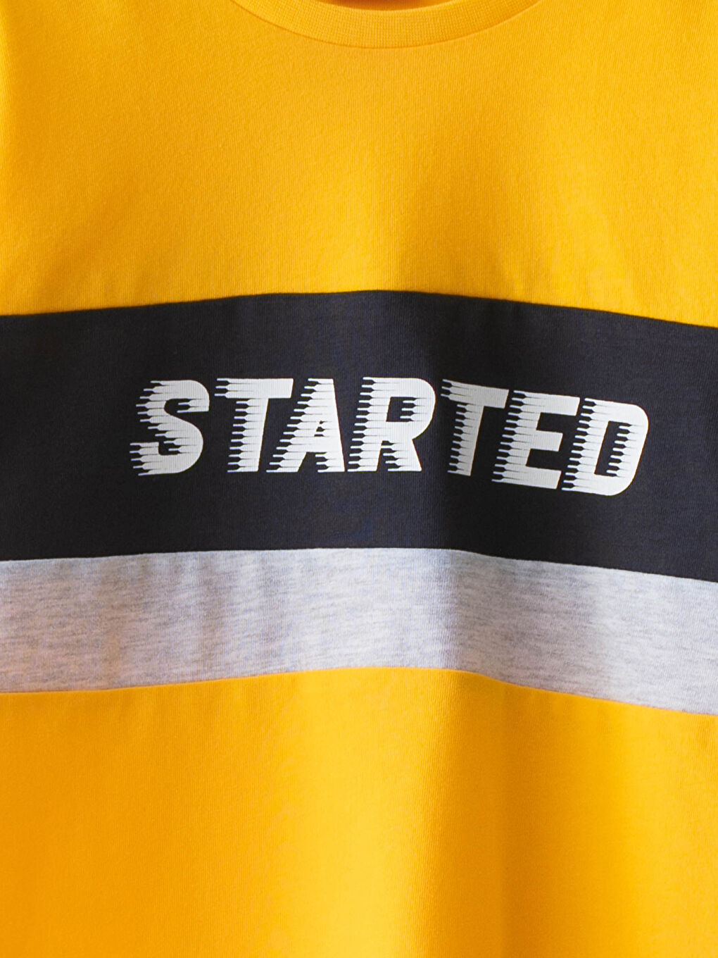 Sarı Bisiklet Yaka Baskılı Kısa Kollu Erkek Çocuk Tişört ve Şort-2