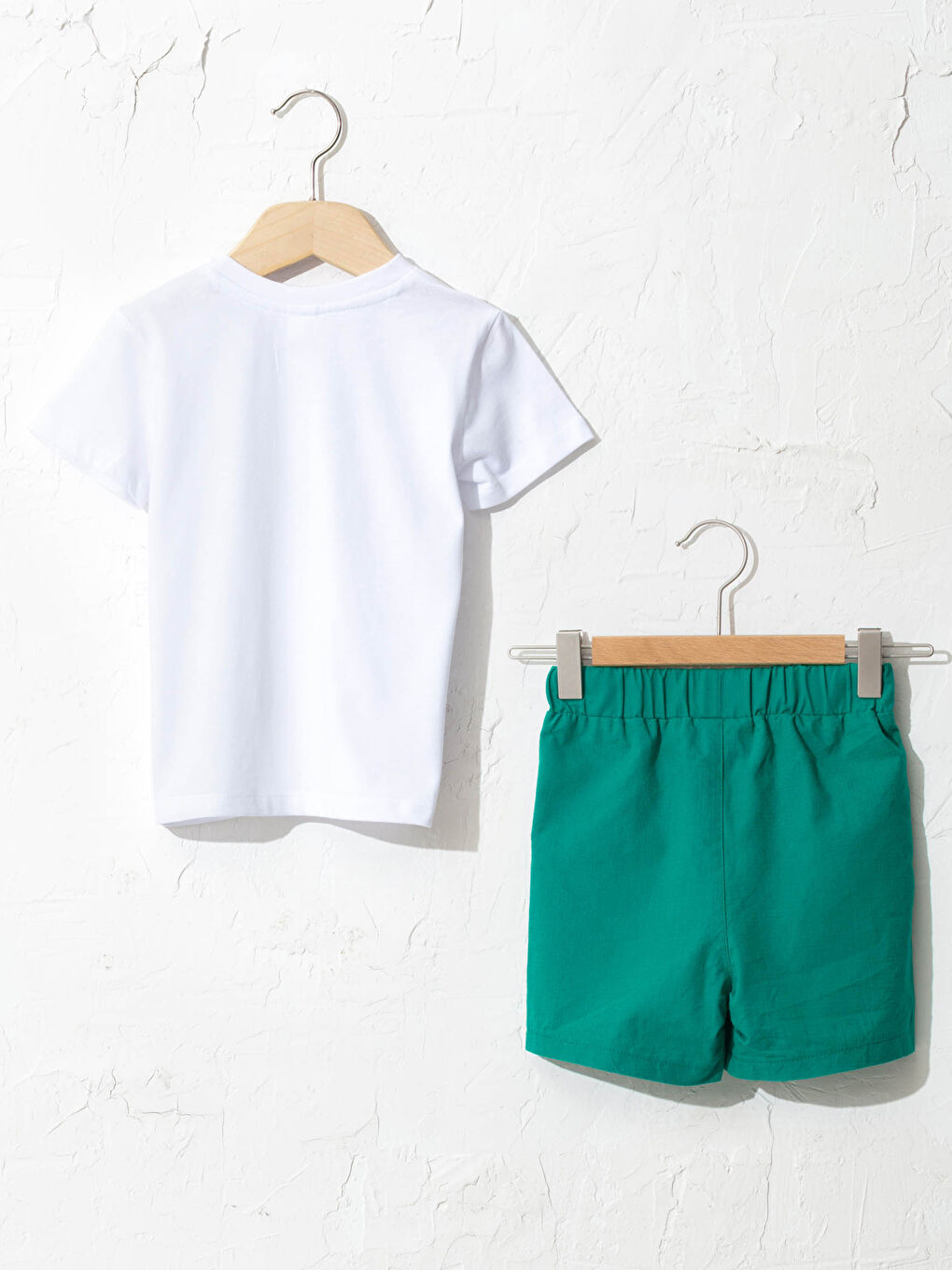 Crew Neck Short Sleeve Printed Cotton T-Shirt and Shorts 2 Pieces-1