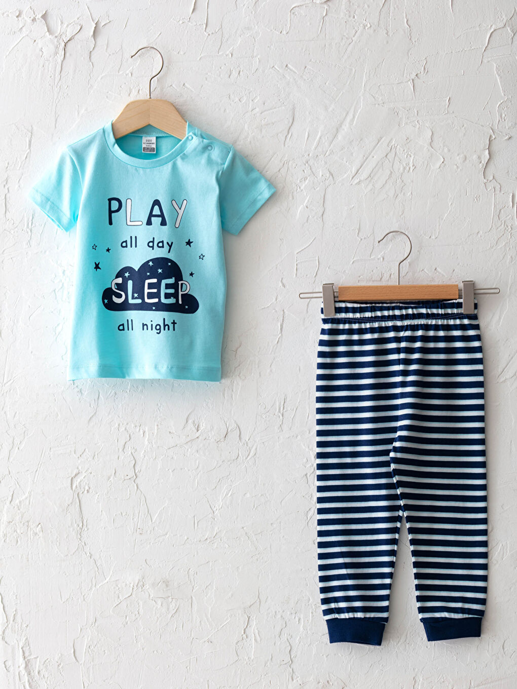LCW baby Ensemble de pyjama en coton imprimé à manches courtes et col rond -S16597Z1-M5V