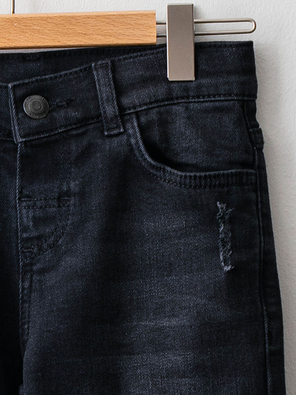 Short en jean garçon en coton déchiré-2