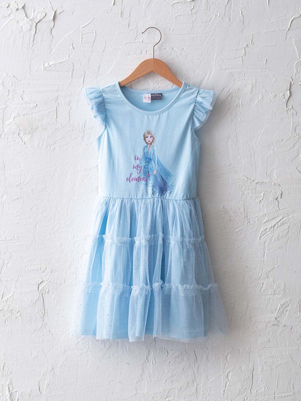 Crew Neck Elsa Printed Girls' Nightdress