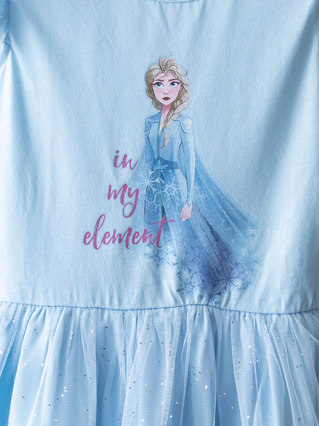Crew Neck Elsa Printed Girls' Nightdress-2