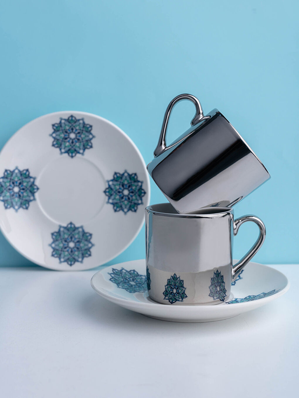 Karışık Desenli Porselen Fincan Seti 2'li 90 ml-2