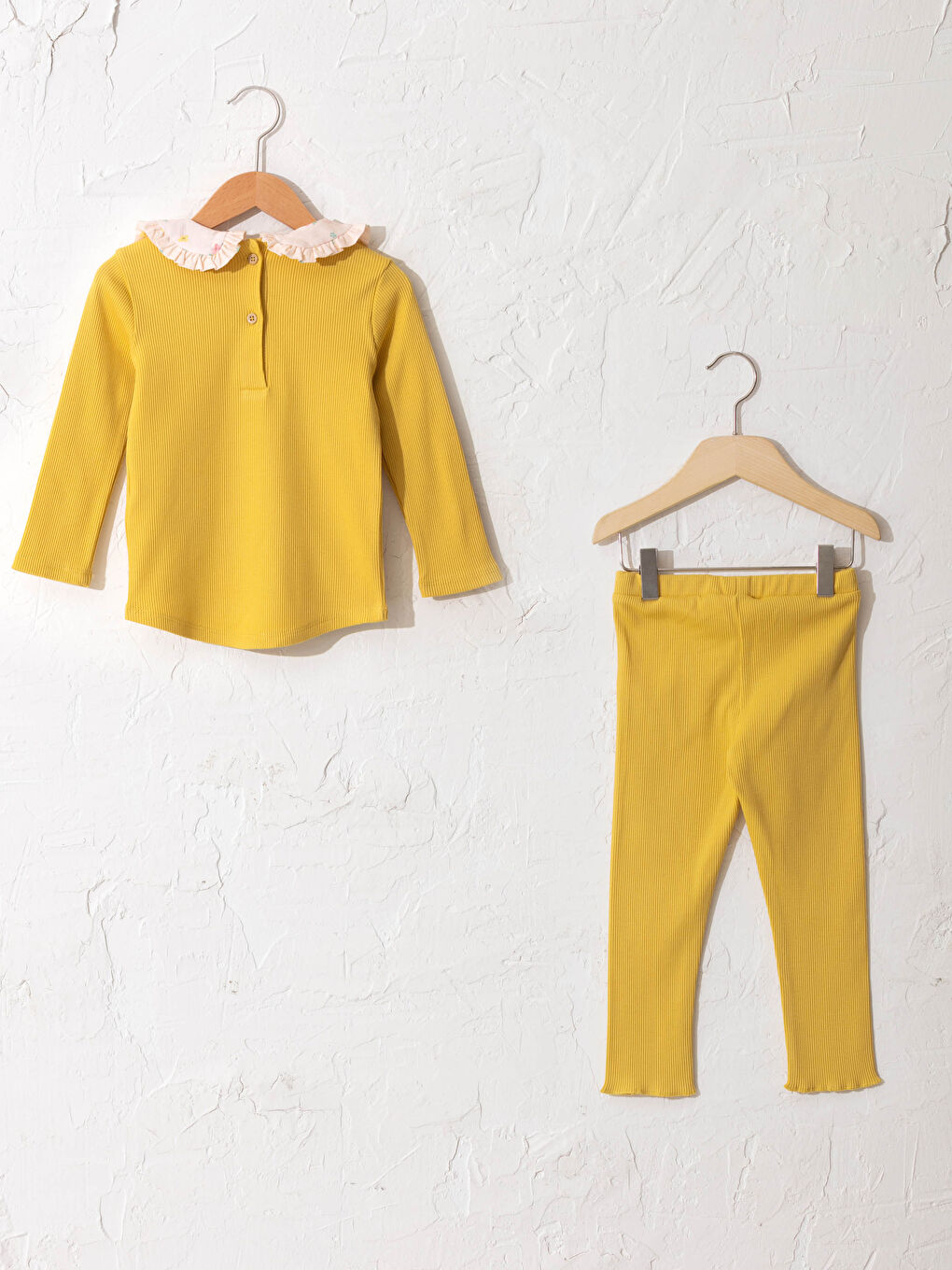 Sarı Kız Bebek Tişört ve Tayt Takım-1