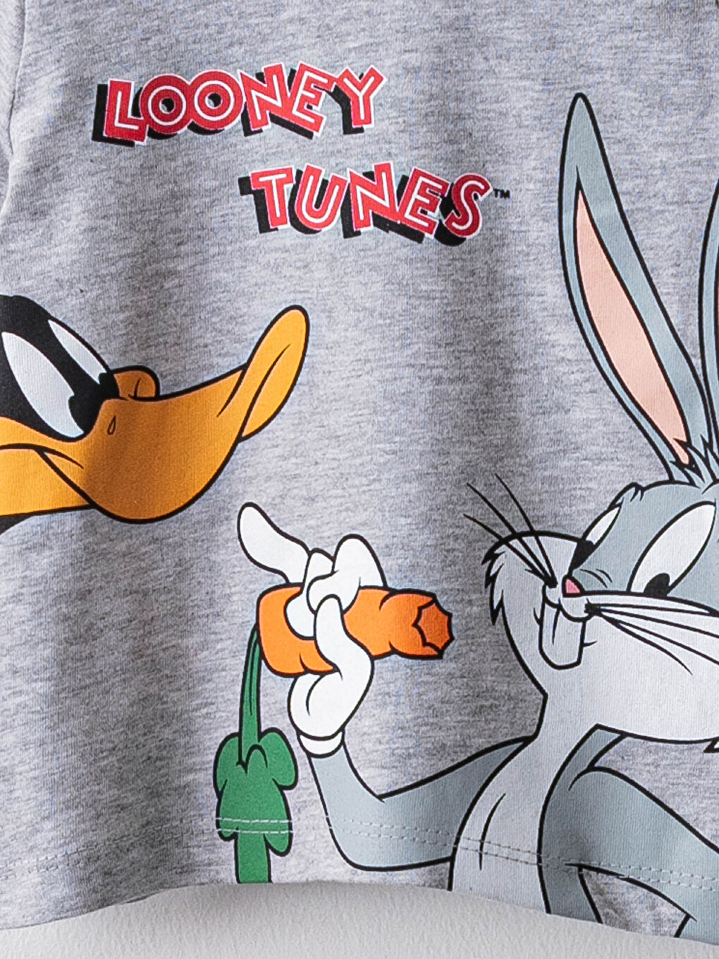 Crew Neck Short Sleeve Bugs Bunny Printed Cotton Baby Boy T-Shirt and Shorts 2-Piece Set-2