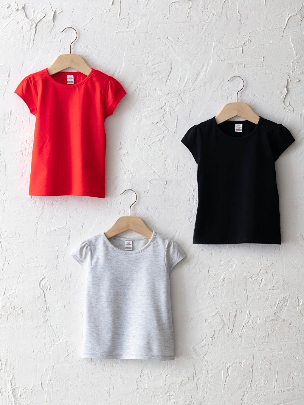 Crew Neck Basic Baby Girls' T-Shirt 3-pack