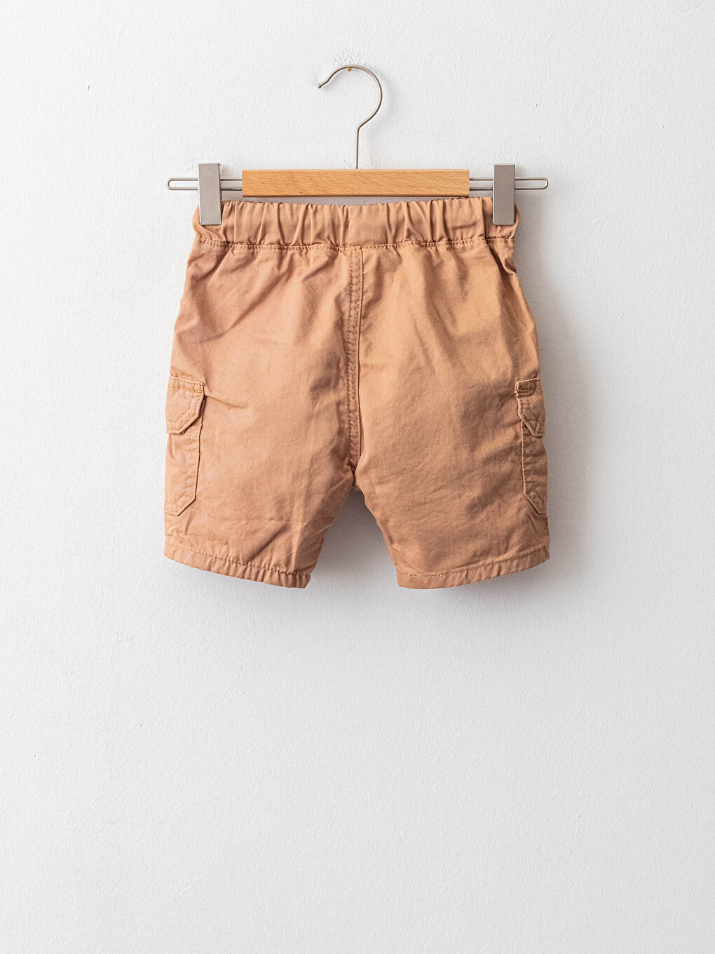 Sarı Beli Lastikli Basic Gabardin Erkek Bebek Şort-1