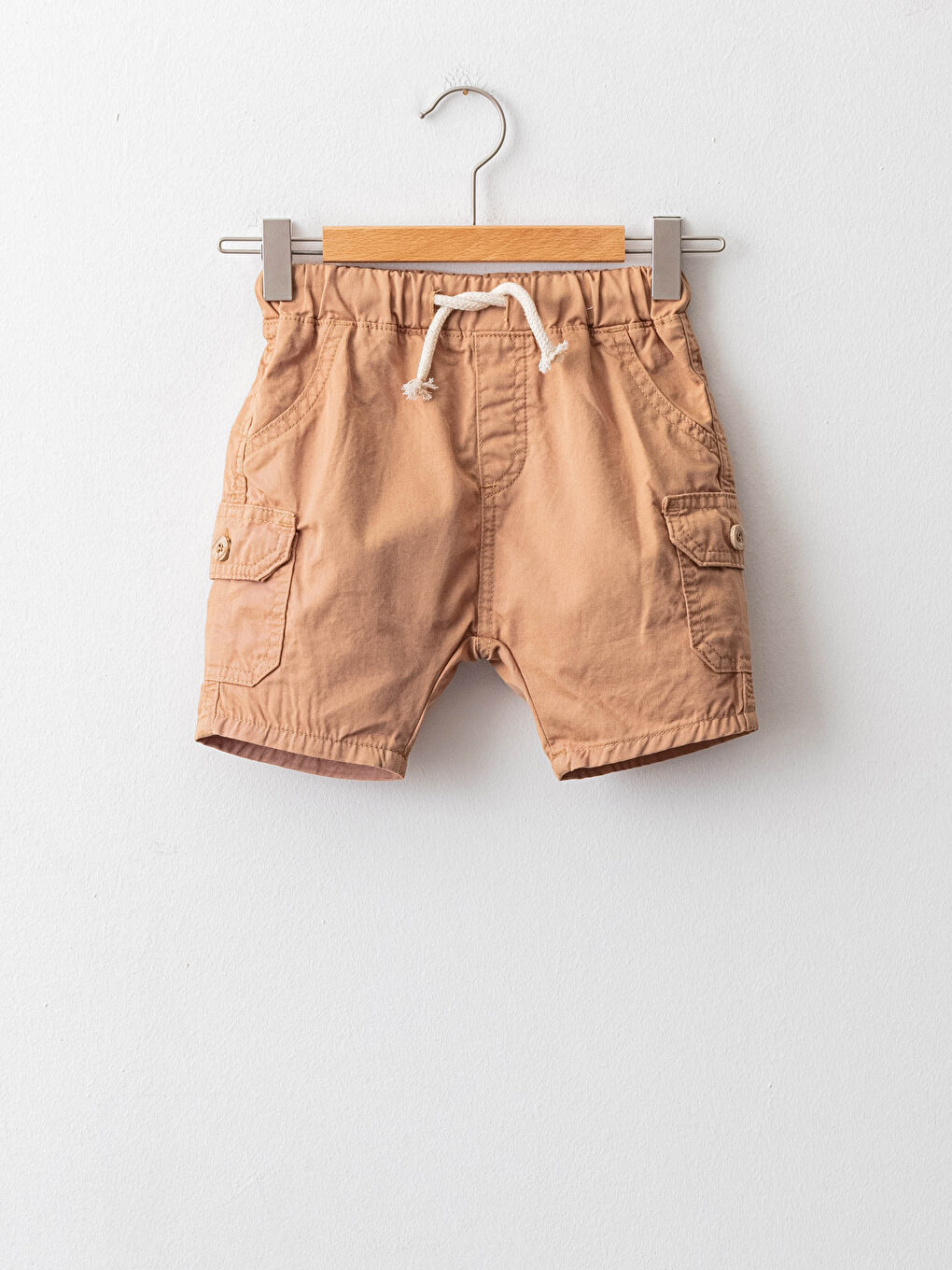 Sarı Beli Lastikli Basic Gabardin Erkek Bebek Şort