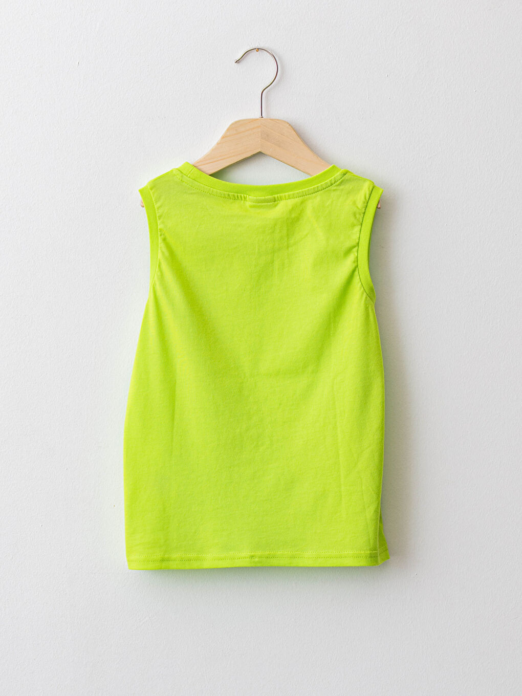 Yeşil Bisiklet Yaka Baskılı Pamuklu Erkek Çocuk Atlet-1