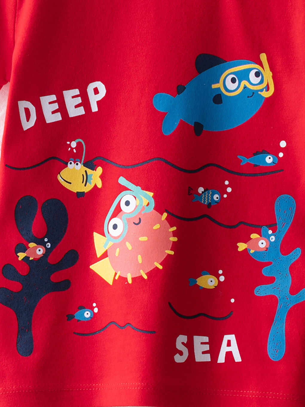 Kırmızı Bisiklet Yaka Kısa Kollu Baskılı Pamuklu Erkek Bebek Tişört 2'li-2