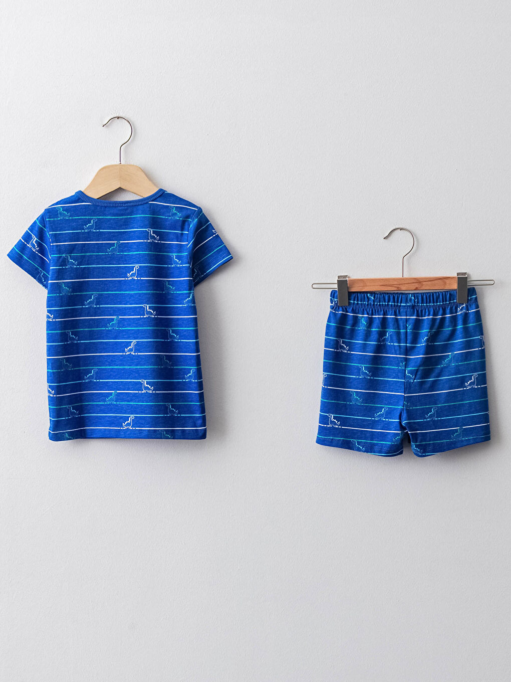 Crew Neck Short Sleeve Printed Cotton Baby Boy Pajamas Set-1